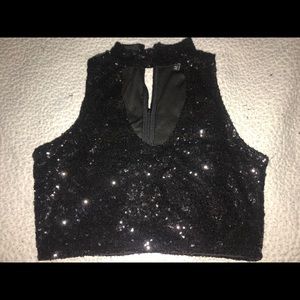 FASHION NOVA || black sparkle top 👚